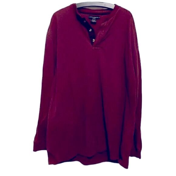 Ivy Other - Ivy Crew Classics Mens‎ XL Long Sleeve Henley Shirt Burgundy Maroon Cotton